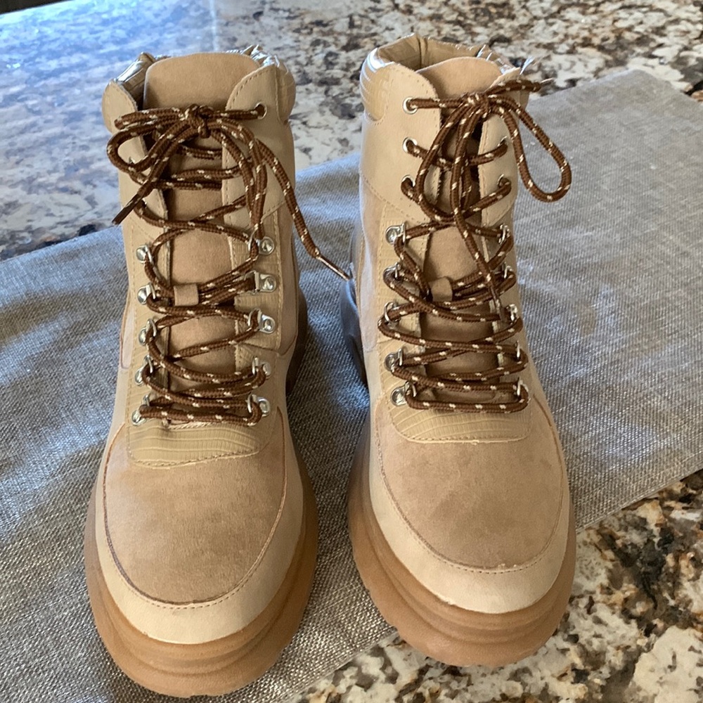 Tan winter JustFab size 11 boots. Great shape. Too small for me.